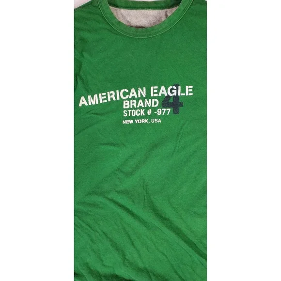 American Eagle Outfitters reversible Graphic T Shirt Mens Green Short Sleeve - Picture 9 of 10